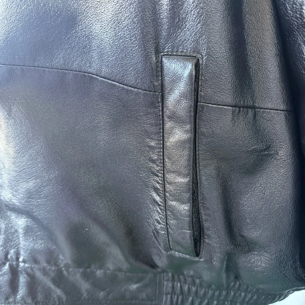 VYG Harbor Bay Men’s Genuine Leather Jacket | Black | 3XL | Classic‎ Zip-Up Coat - Picture 4 of 16